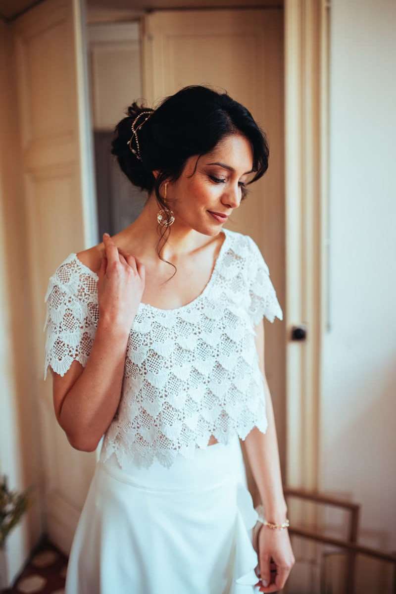 Top vintage de mariée