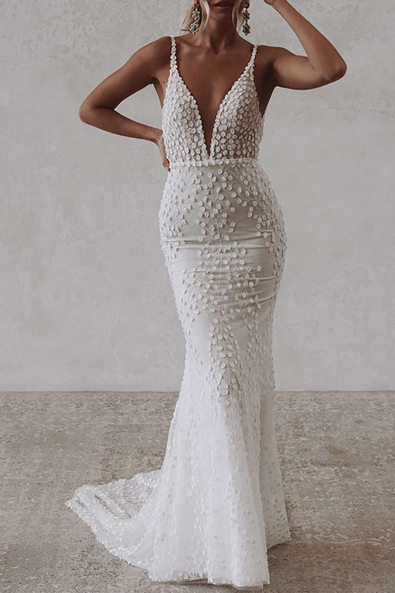Robe sirène à bretelles