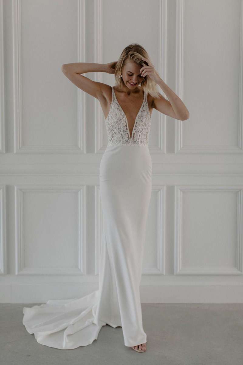 Robe de mariée sirène sans manche