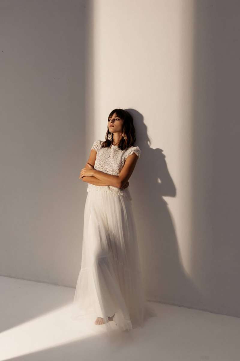 Jupe de mariée champêtre, idéale pour un mariage civil