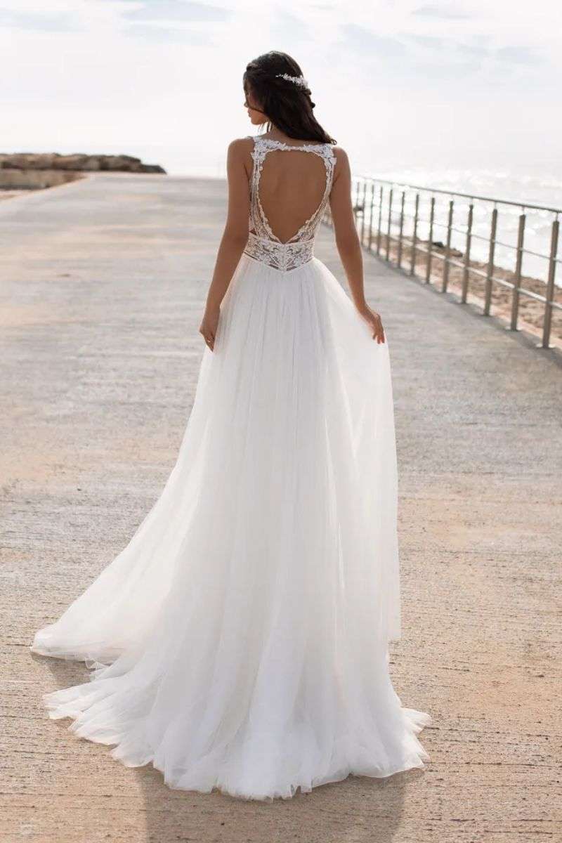 Jupe fluide en tulle fendue