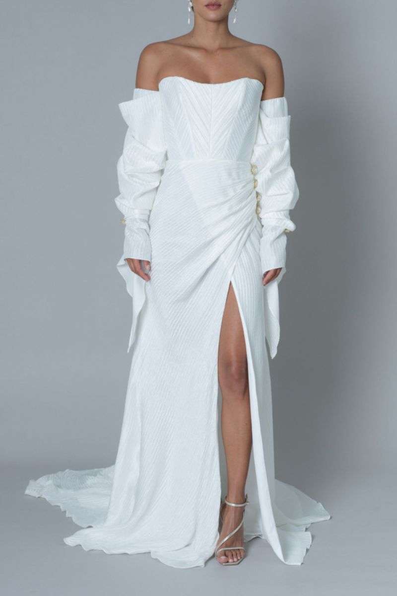 Robe bustier sirène avec fente