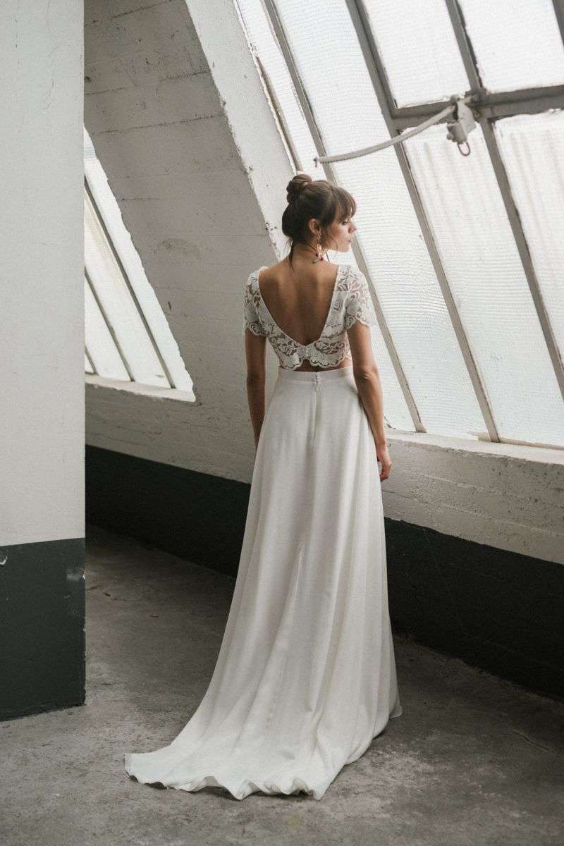 Ensemble de mariée dos nu