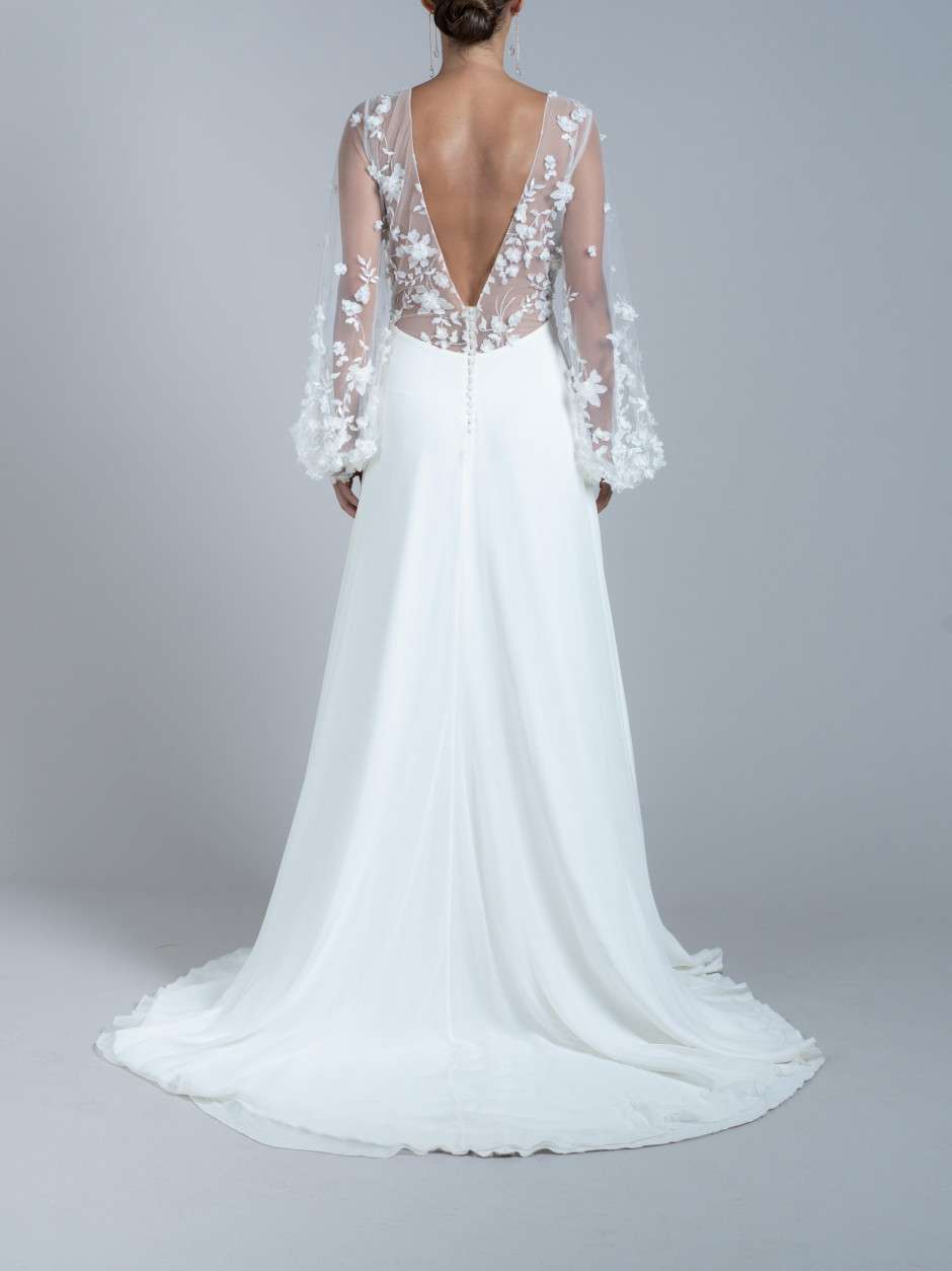 Robe de mariée à manches longues