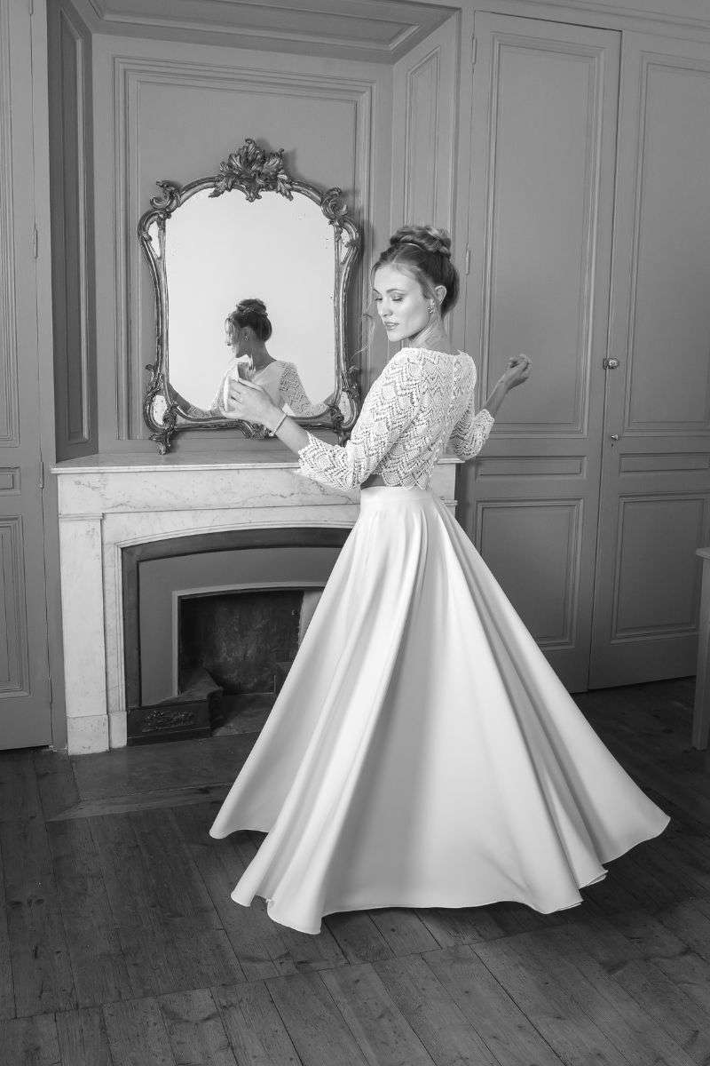 Top de mariée manches longues