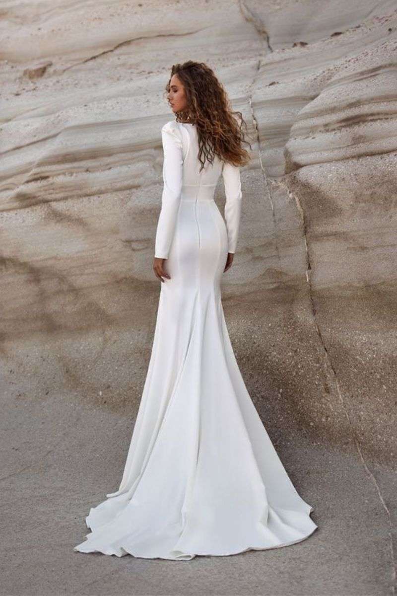 Robe près du corps pour mariage en hiver