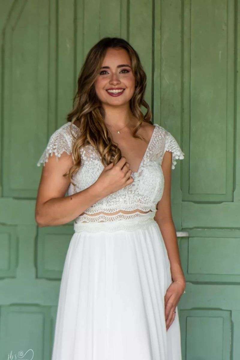 Top et jupe mariée