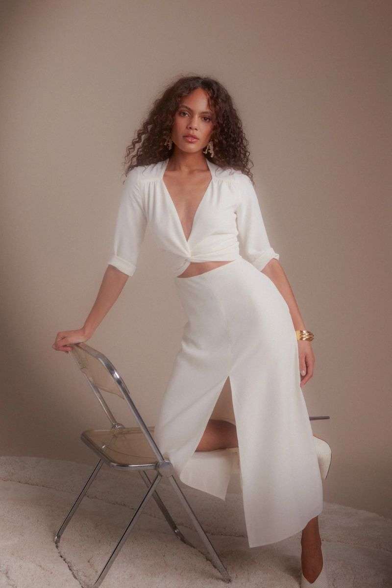 Robe midi fendue